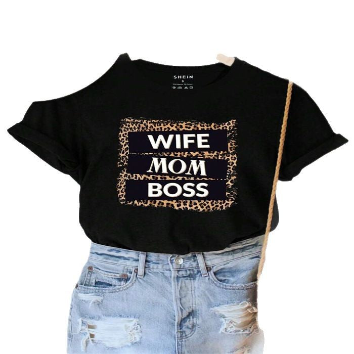 New Printed Round Neck Loose Large Size Short Sleeve T-shirt Top