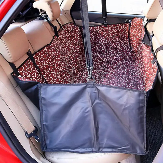 Housse de transport pour animaux de compagnie en tissu Oxford à motif de pattes, housse de siège arrière de voiture pour chien, tapis imperméable pour animaux de compagnie, coussin de protection pour hamac