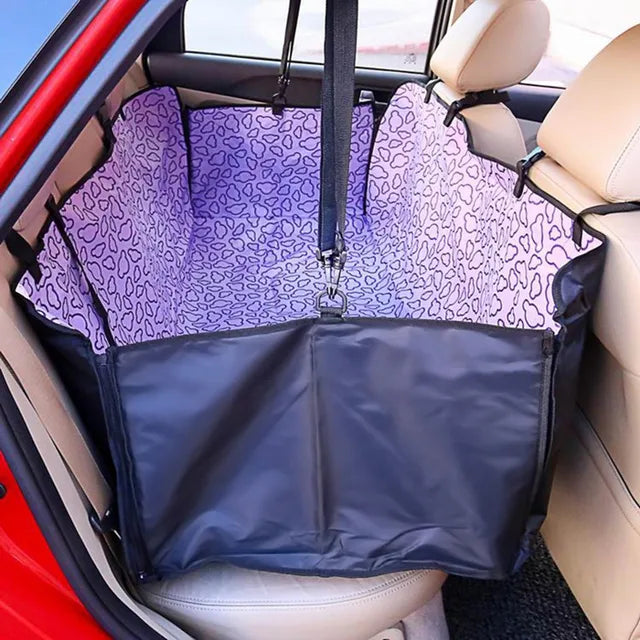 Housse de transport pour animaux de compagnie en tissu Oxford à motif de pattes, housse de siège arrière de voiture pour chien, tapis imperméable pour animaux de compagnie, coussin de protection pour hamac