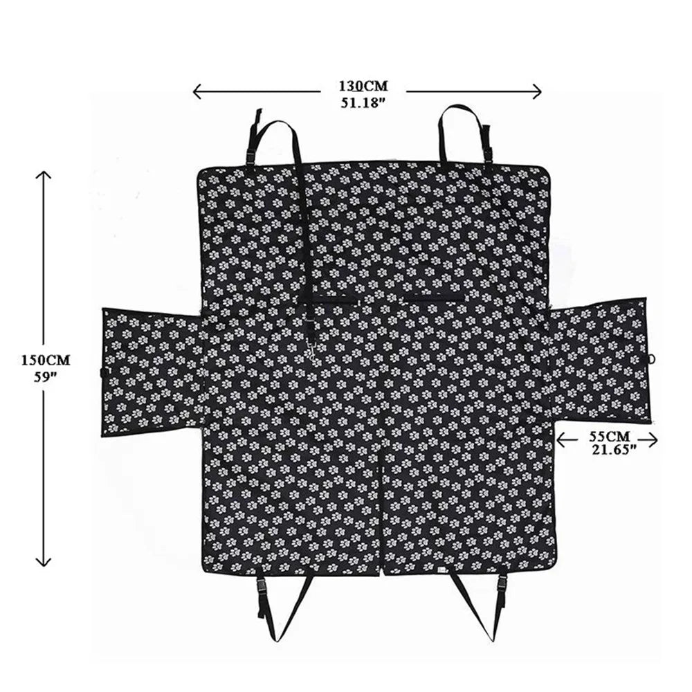 Housse de transport pour animaux de compagnie en tissu Oxford à motif de pattes, housse de siège arrière de voiture pour chien, tapis imperméable pour animaux de compagnie, coussin de protection pour hamac