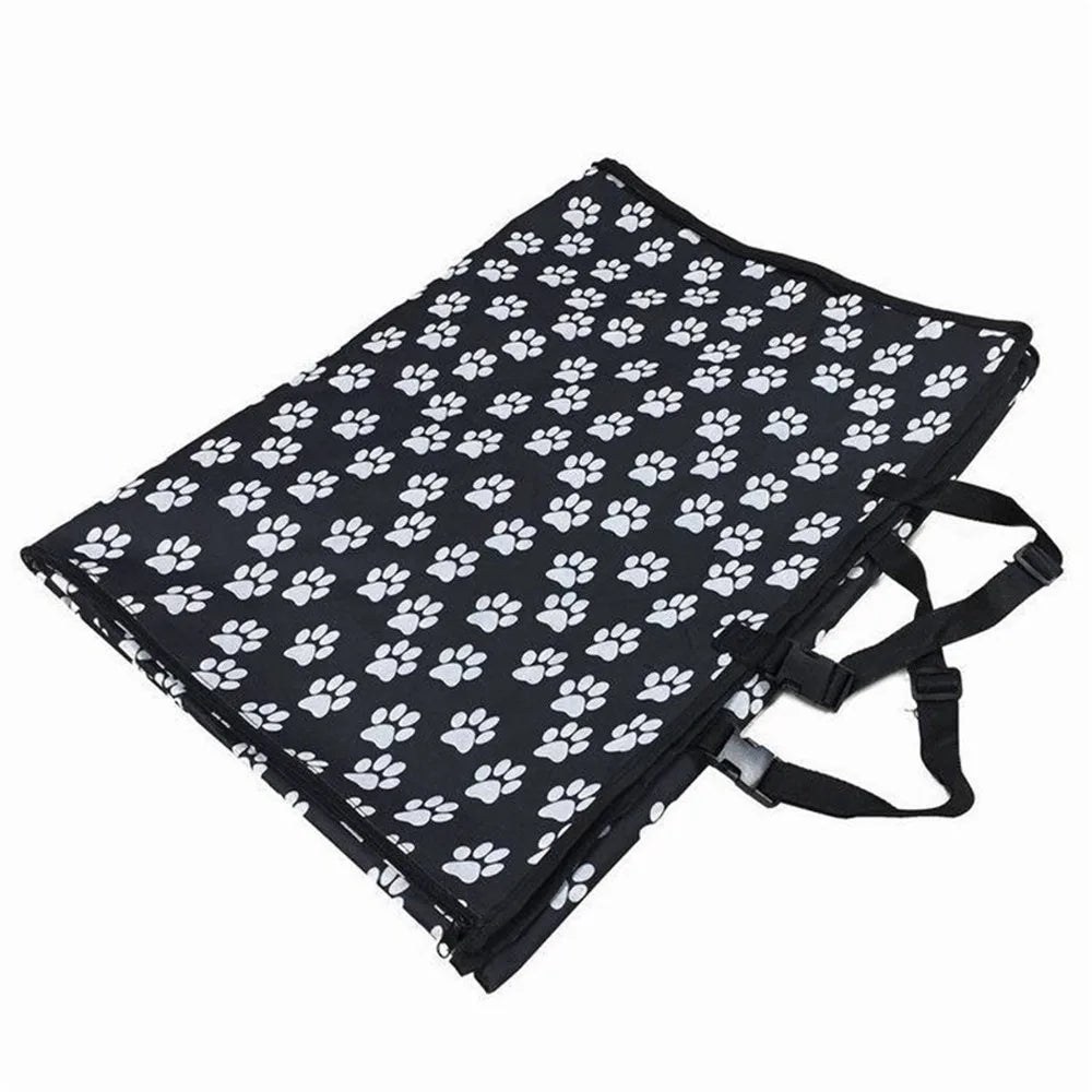 Housse de transport pour animaux de compagnie en tissu Oxford à motif de pattes, housse de siège arrière de voiture pour chien, tapis imperméable pour animaux de compagnie, coussin de protection pour hamac