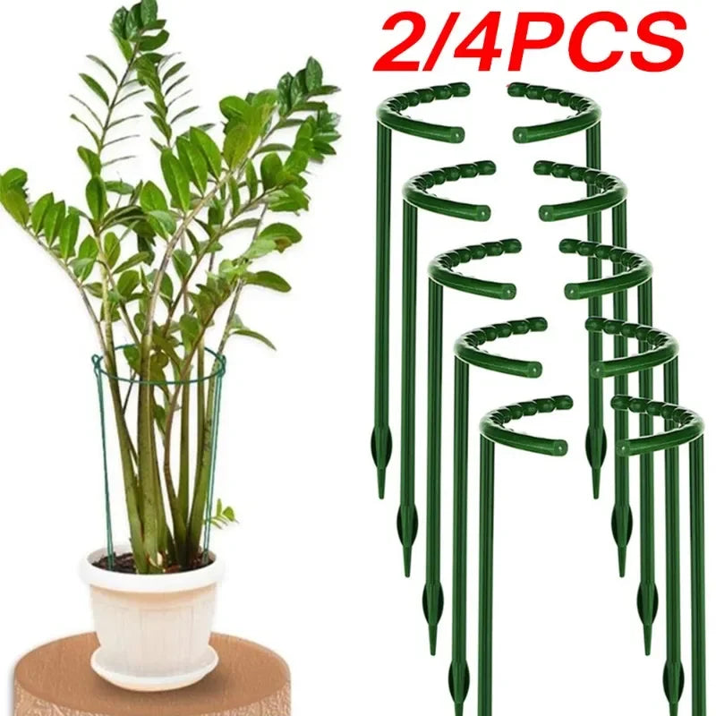 Lot de 2 ou 4 supports en plastique pour plantes grimpantes, pour serre, semi-circulaire, tige fixe