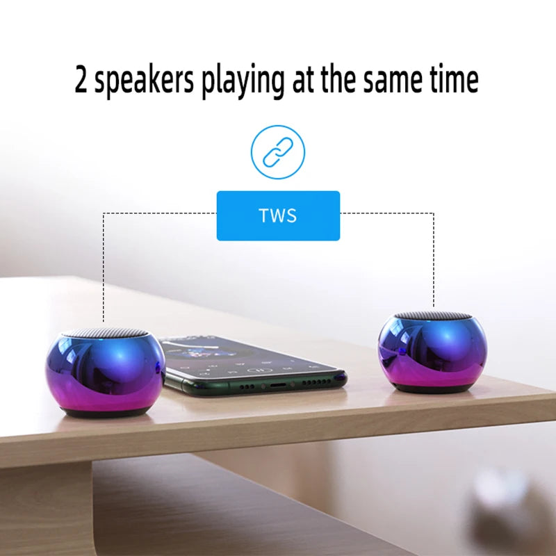 Enceinte Bluetooth sans fil, puissante enceinte portable TWS, mini caisson de basses, prise en charge de la carte TF, caisson de basses, lecture de musique