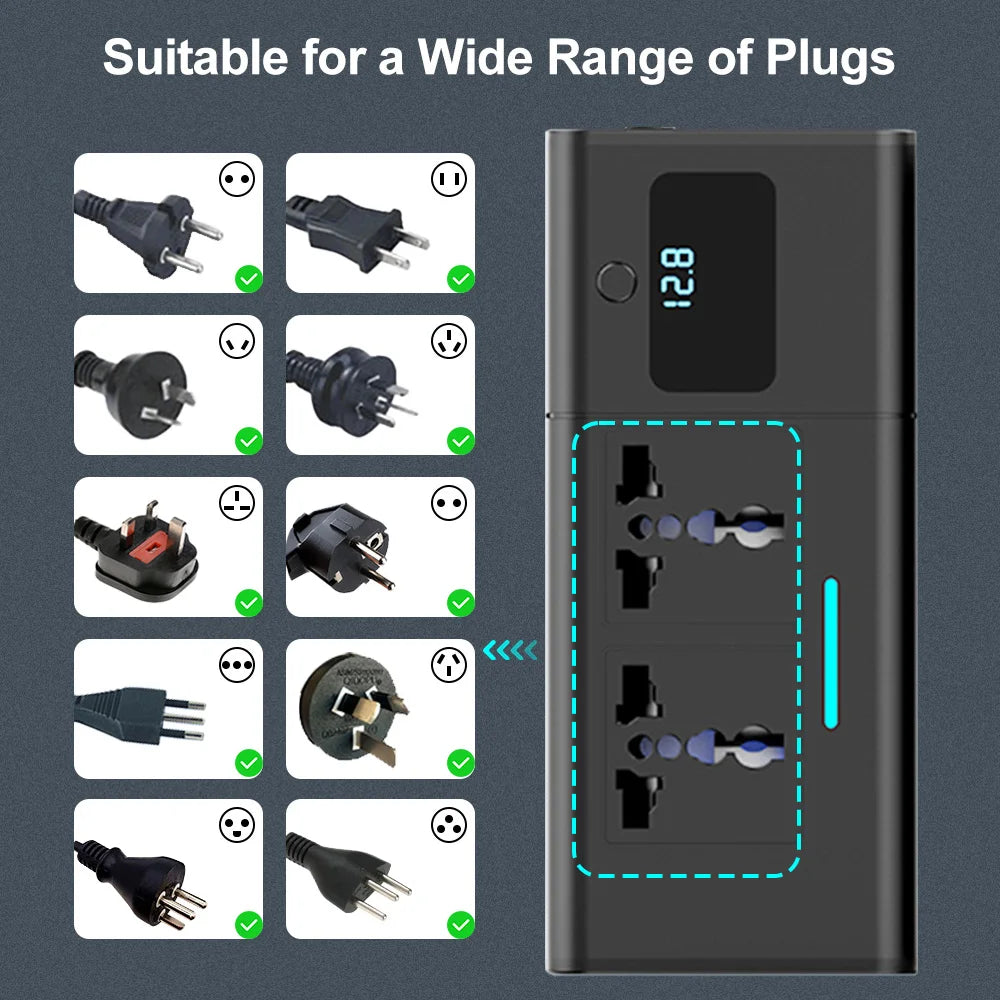 Deelife Car 220v Inverter 12 to 220 Voltage Power Converter 200W for 12V Vehicles