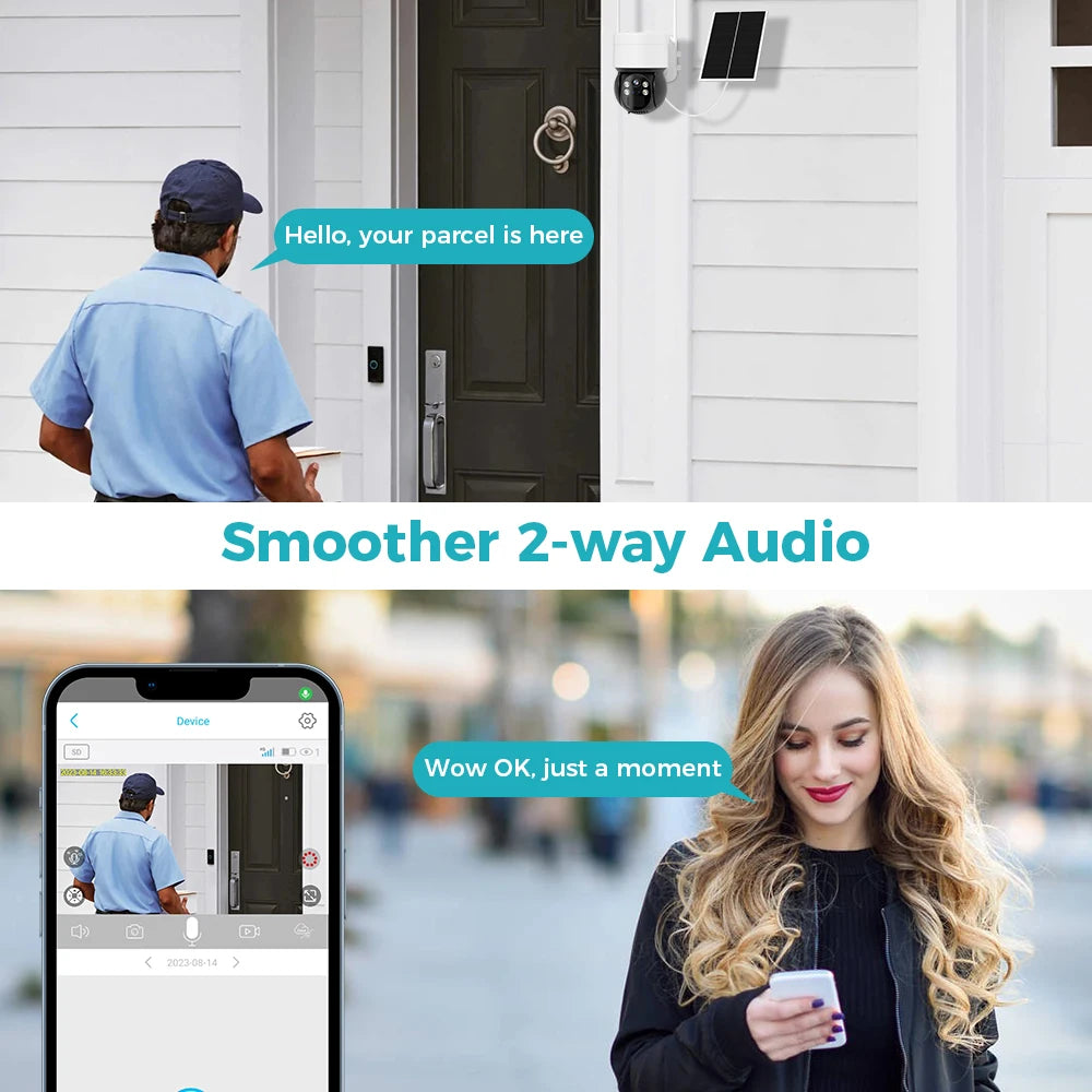 Caméra PTZ solaire WIFI 3MP 4G SIM Panneau solaire extérieur Vision nocturne Audio bidirectionnel Protection de sécurité Caméra de vidéosurveillance Caméra à batterie