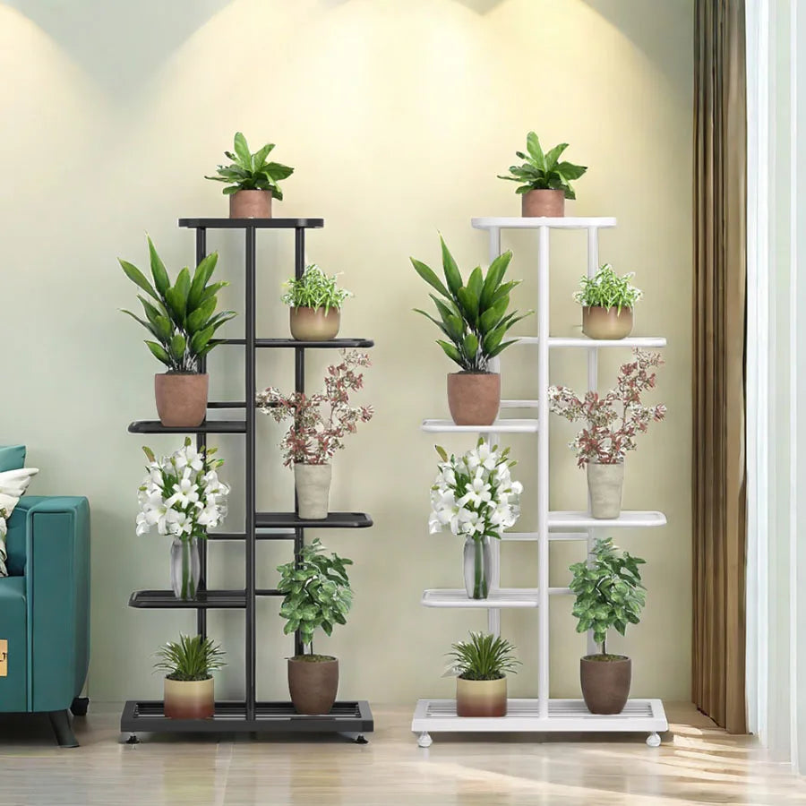 Support de fleurs en fer Cordlal brillant, 6/7/8 couches, étagère de rangement pour plantes, support de pots, organisateur, décoration de jardin