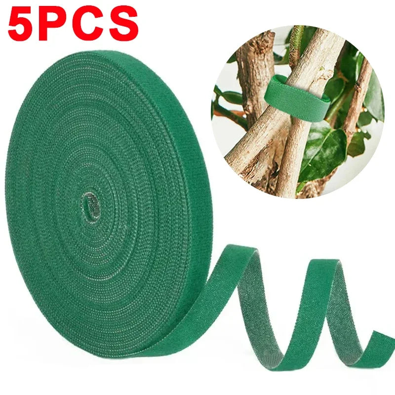 Rouleau de 5/1 attaches en nylon refermables pour plantes, ruban adhésif pour fixation de plantes, pour soutenir les vignes, les tomates et les fournitures de jardin.