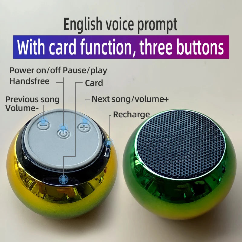 Enceinte Bluetooth sans fil, puissante enceinte portable TWS, mini caisson de basses, prise en charge de la carte TF, caisson de basses, lecture de musique