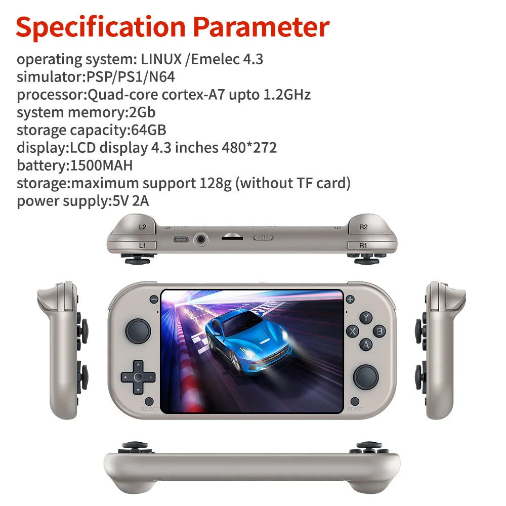 Console portable M17 Console Écran LCD 4,3 pouces Rétro Portable Jeu Vidéo 20000 + Lecteur Vidéo 25 Simulateurs Intégré