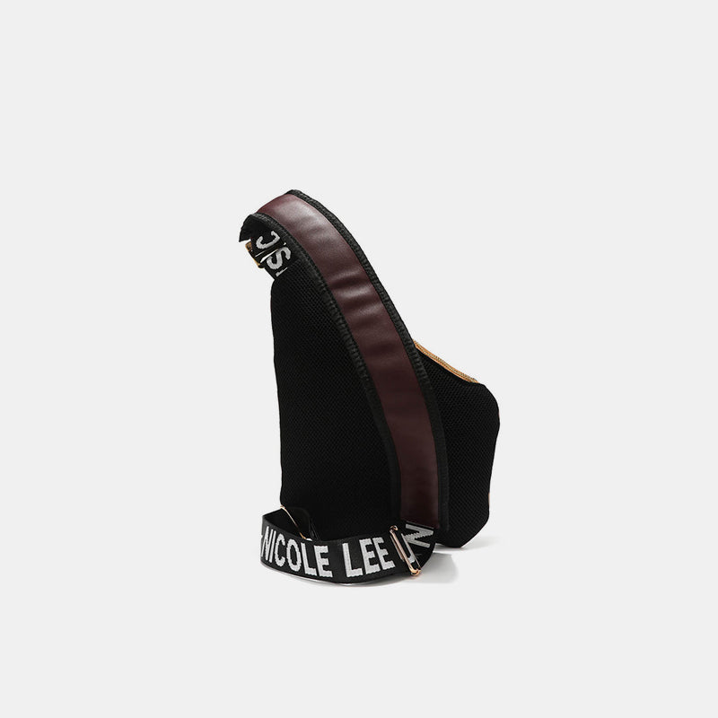 Sac bandoulière en cuir vegan à motif léopard et lèvres Nicole Lee USA