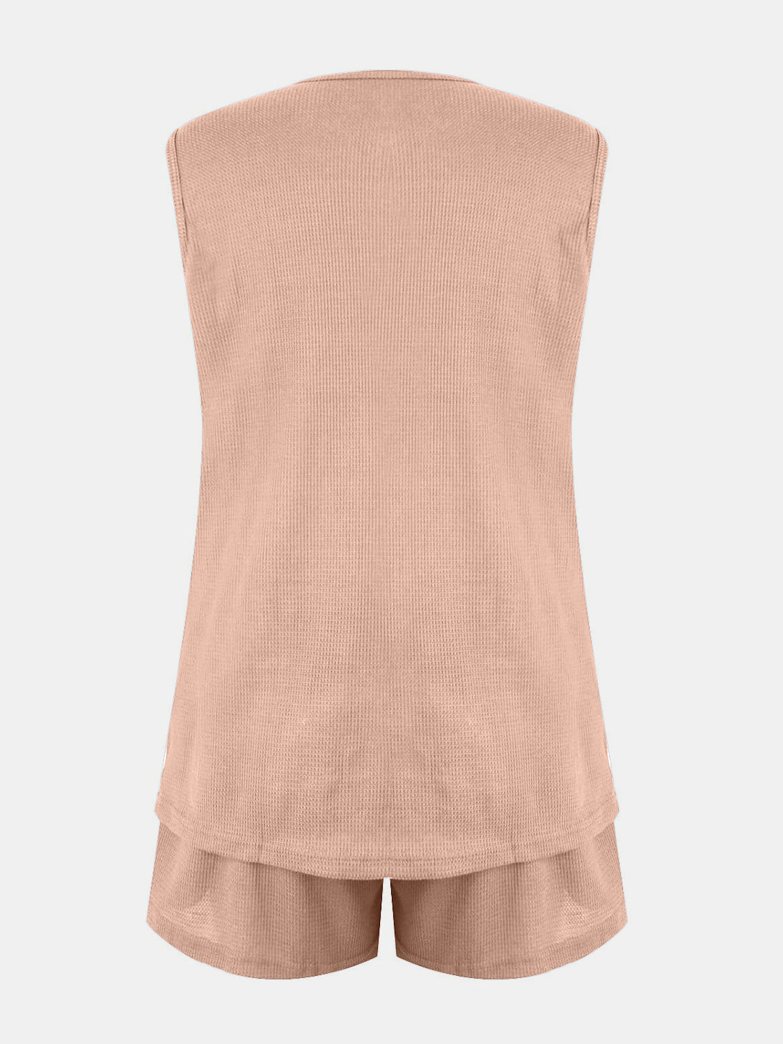 Ensemble haut et short crantés en tricot gaufré pleine grandeur