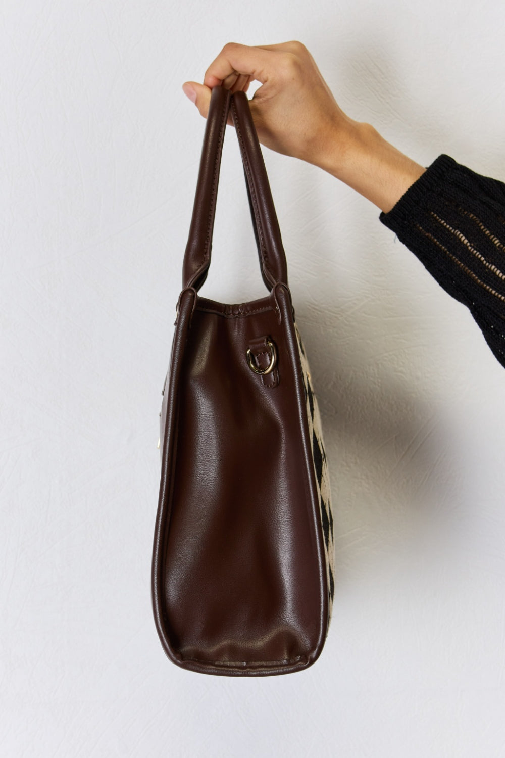 Sac à main en cuir PU à motif losanges David Jones