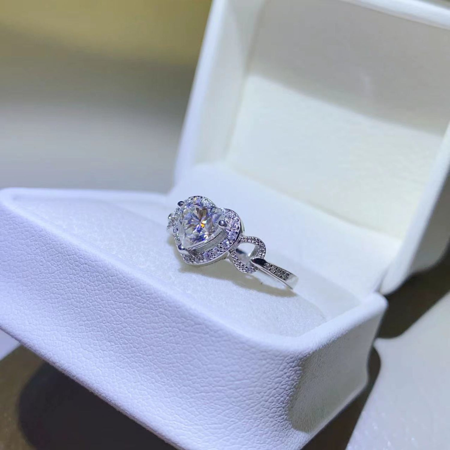 Bague en argent sterling 925 avec moissanite de 1 carat