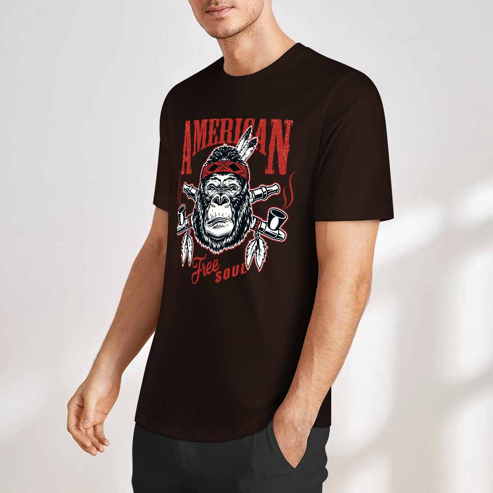 New 2025 Pure cotton short sleeved T-shirt Front print Multiple colors