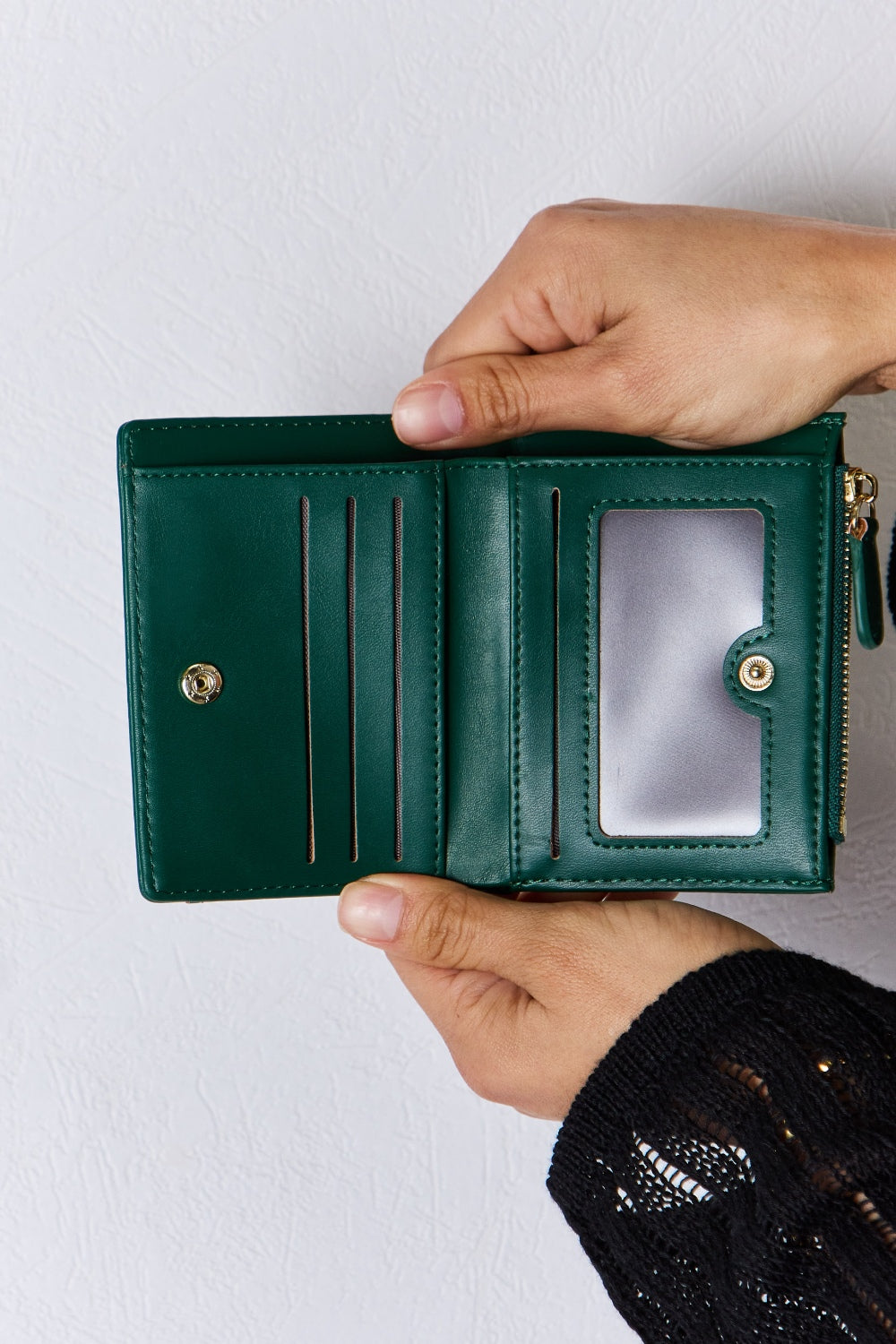 Mini portefeuille en cuir PU texturé David Jones