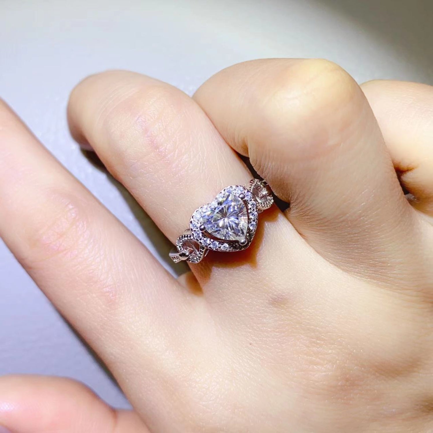 Bague en argent sterling 925 avec moissanite de 1 carat