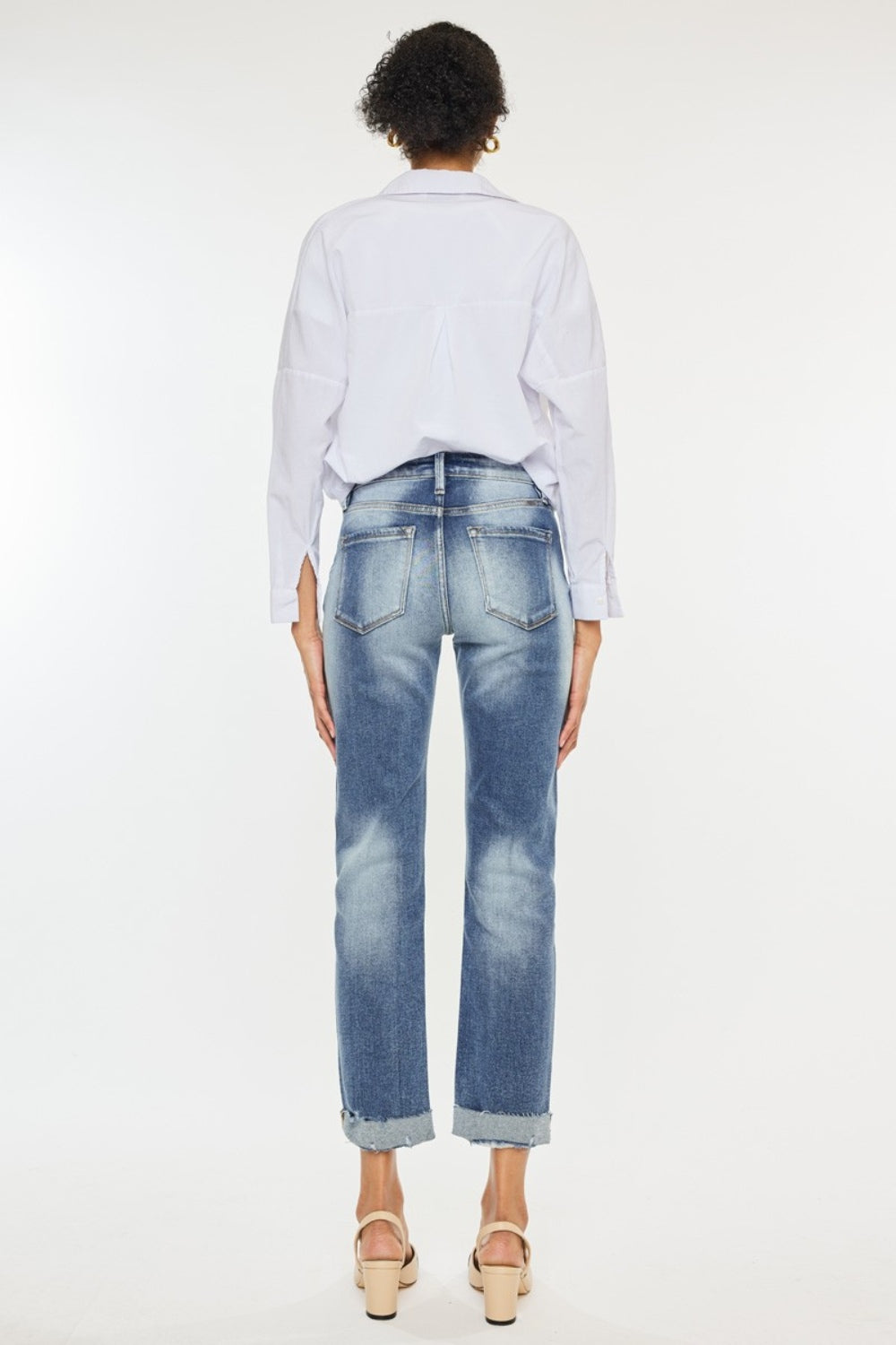 Jean droit taille haute Kancan à revers