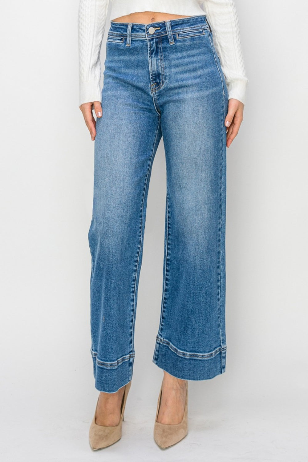 Jean large taille haute RISEN