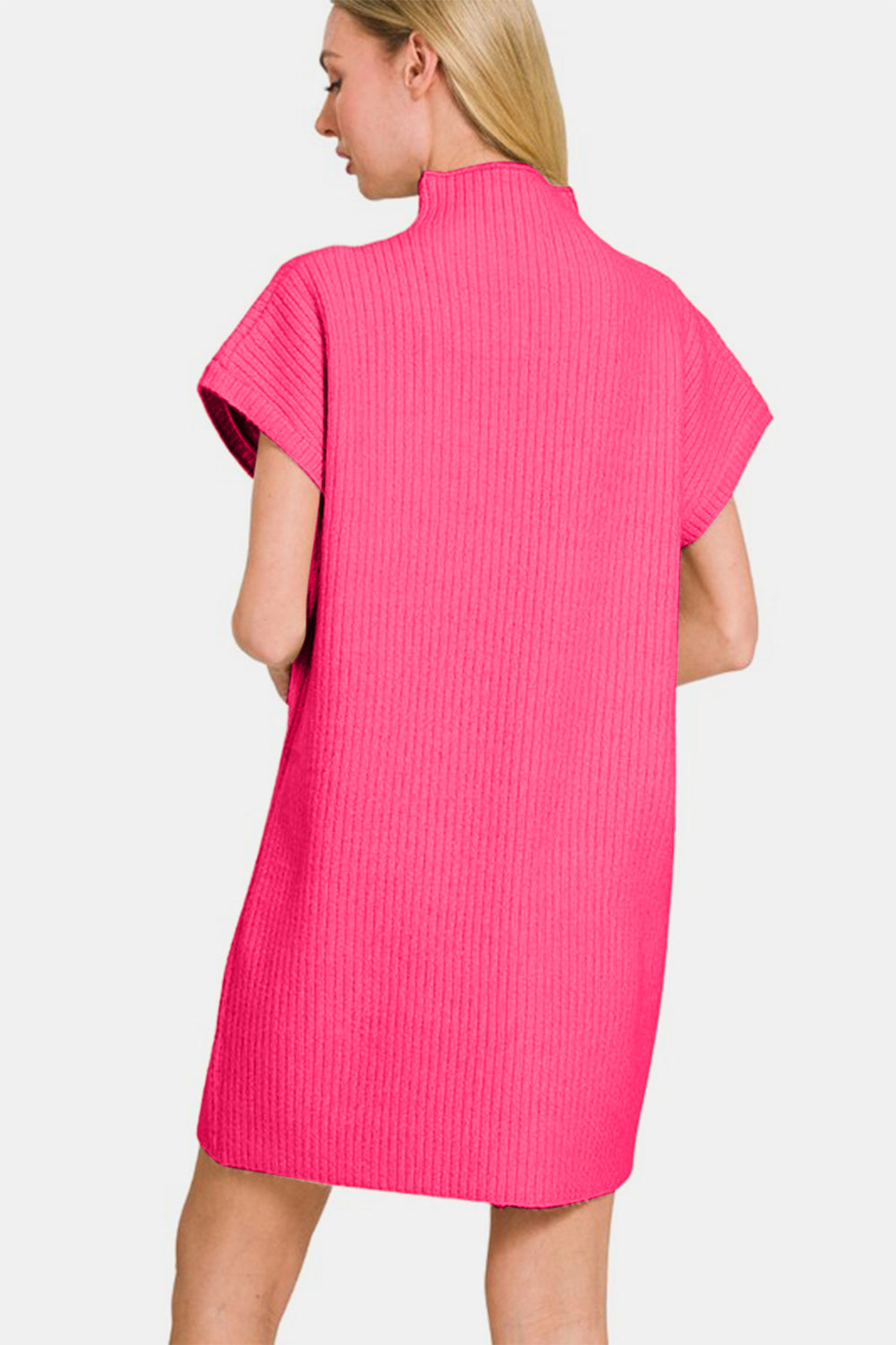 Robe mini-pull à manches courtes Zenana