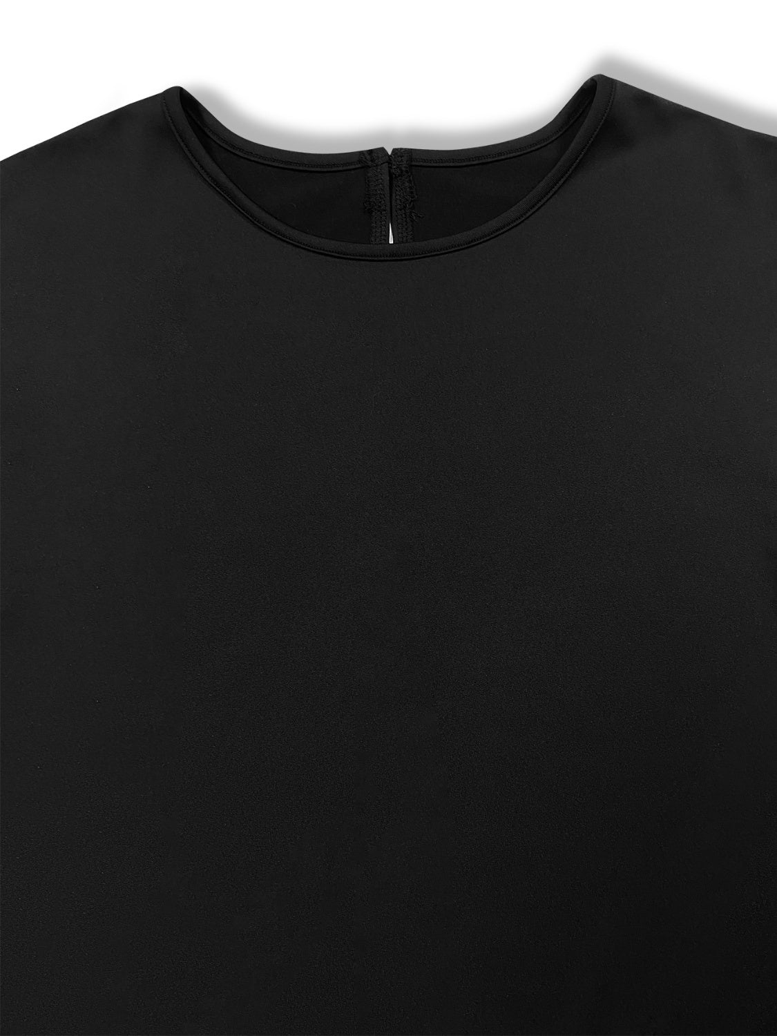 Robe grande taille à volants, col rond et manches longues