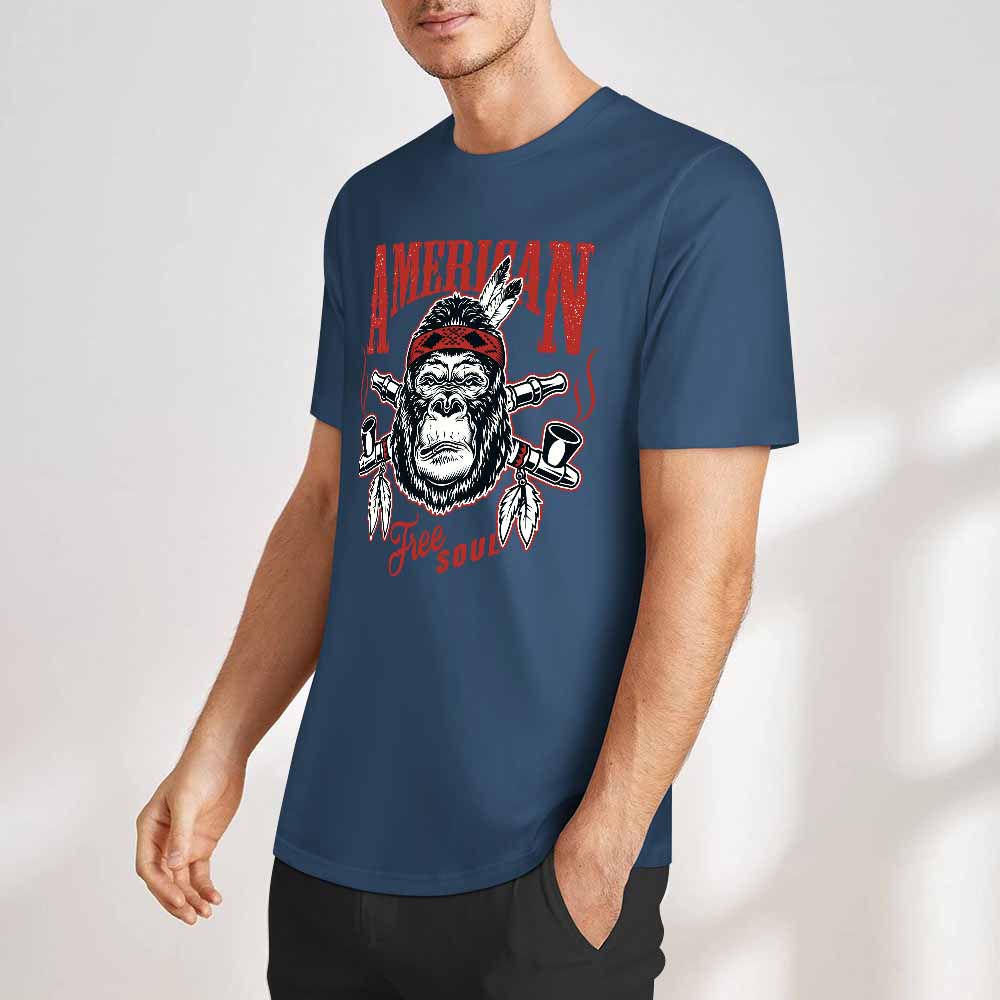 New 2025 Pure cotton short sleeved T-shirt Front print Multiple colors