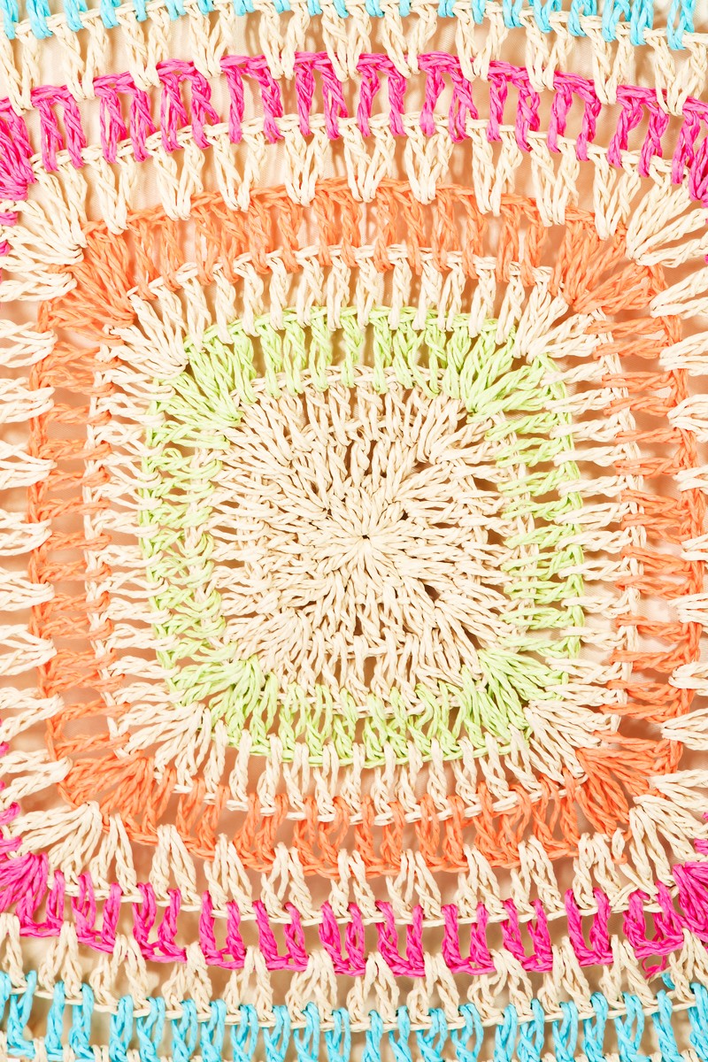 Sac fourre-tout en tricot crocheté Fame Rainbow