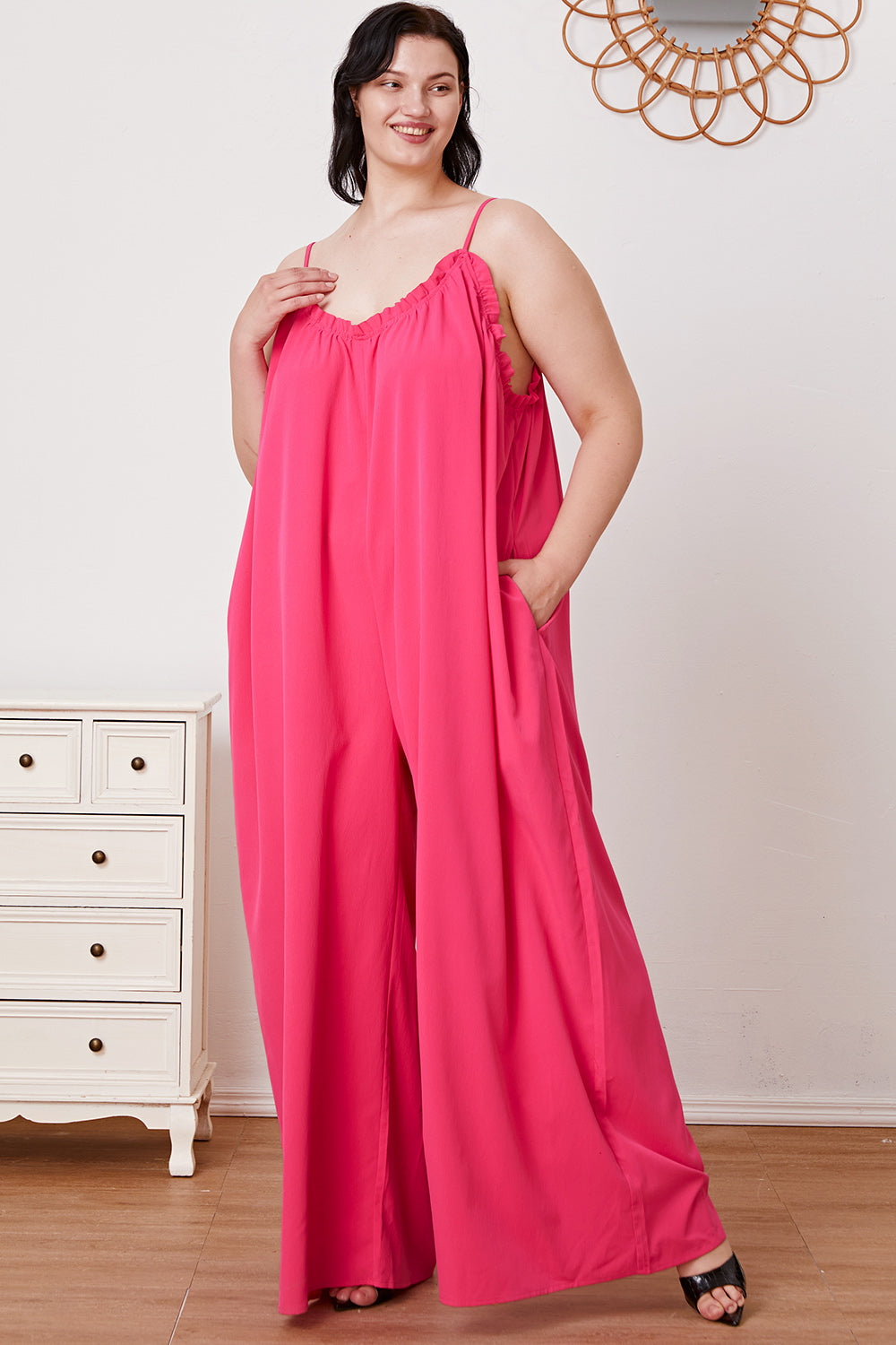 Combinaison camisole Double Take taille réelle à volants et à nouer dans le dos avec poches