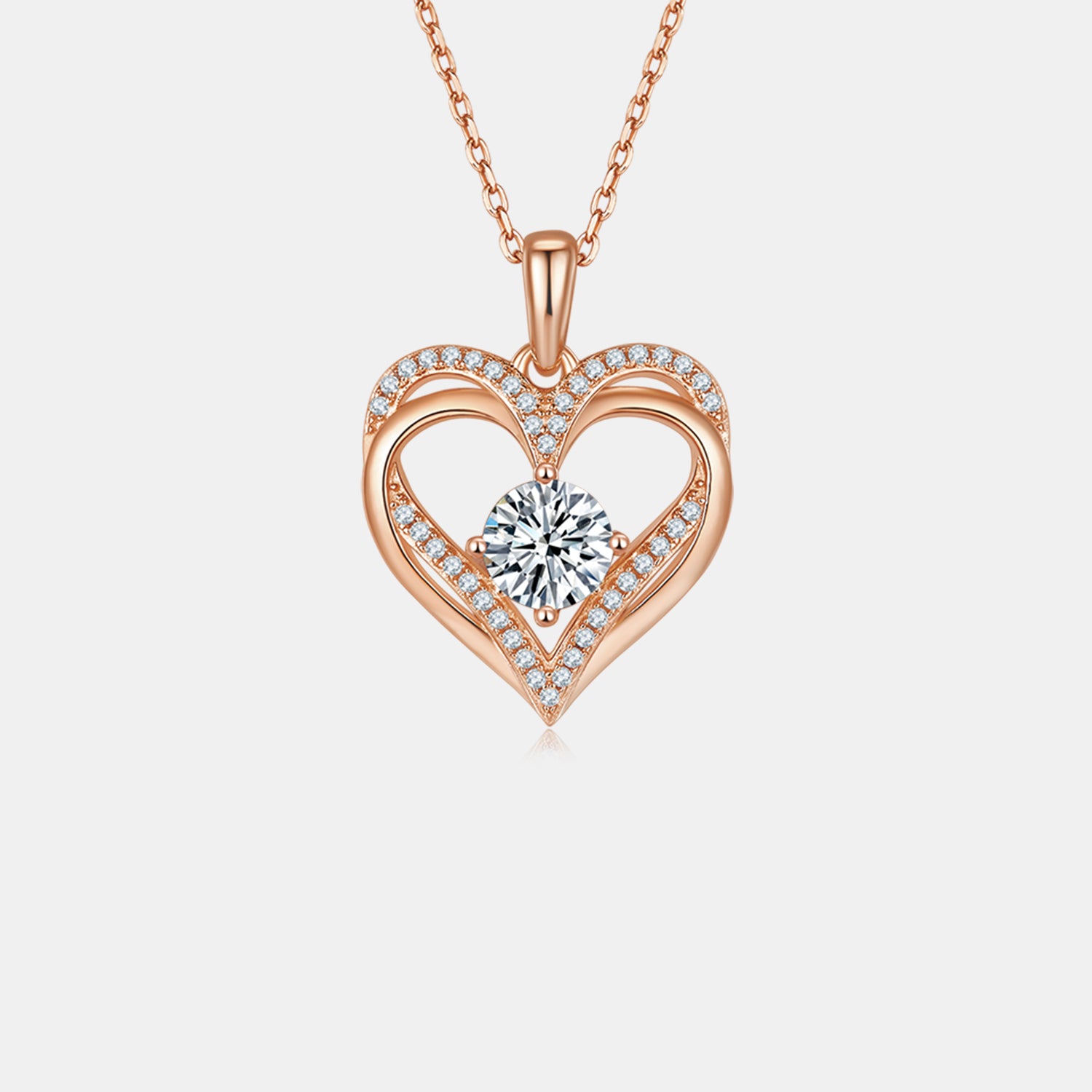 Collier cœur en argent sterling 925 avec moissanite de 1,2 carat