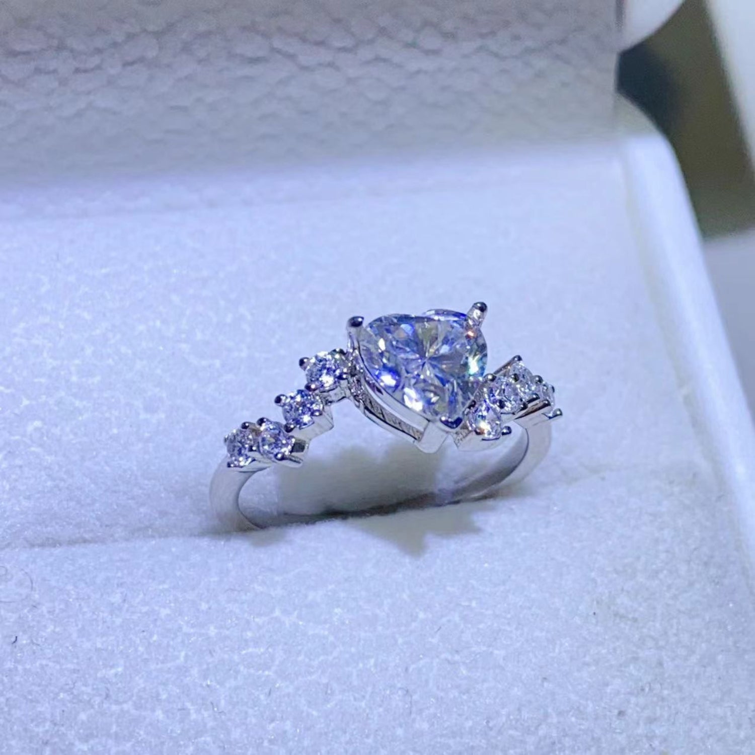 Bague en argent sterling 925 avec moissanite de 1 carat