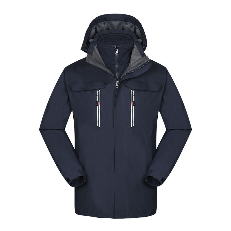 Veste d'extérieur en velours corail pour homme, combinaison intérieure deux pièces pour femme, détachable