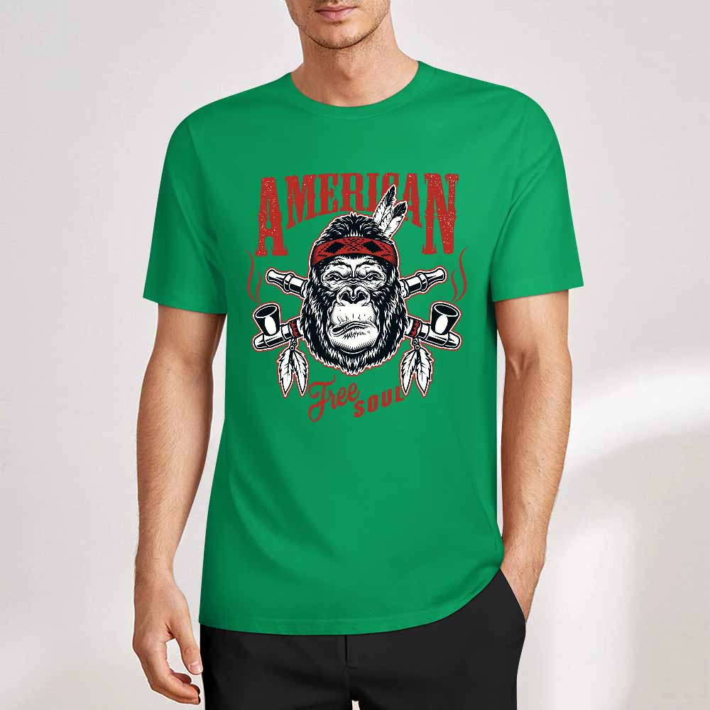 New 2025 Pure cotton short sleeved T-shirt Front print Multiple colors