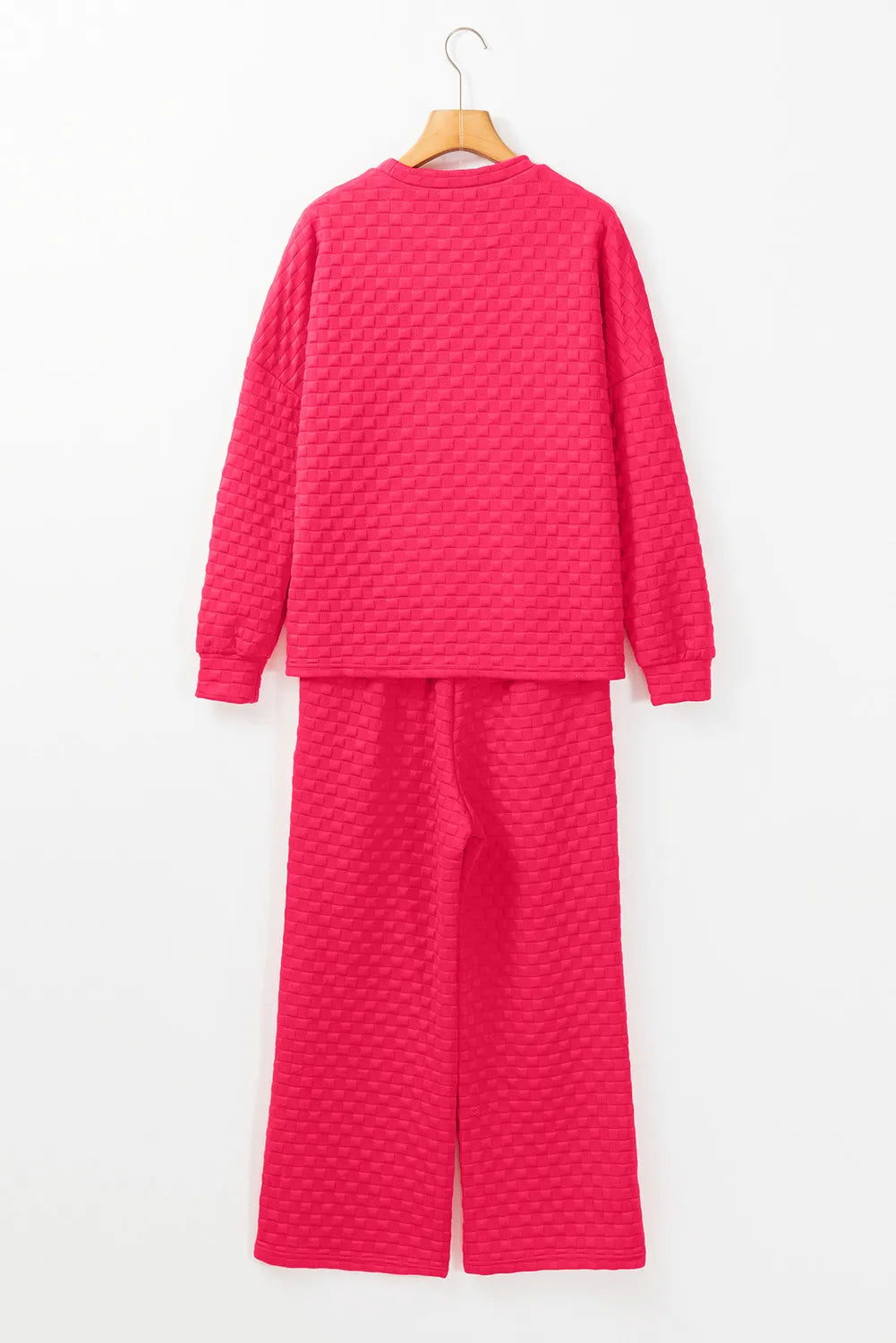 Ensemble haut et pantalon à col rond haut-bas