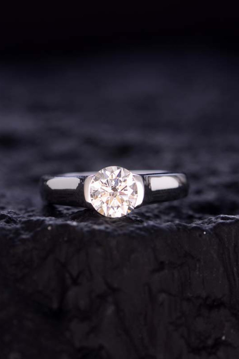 Bague en argent sterling 925 avec moissanite de 1,5 carat