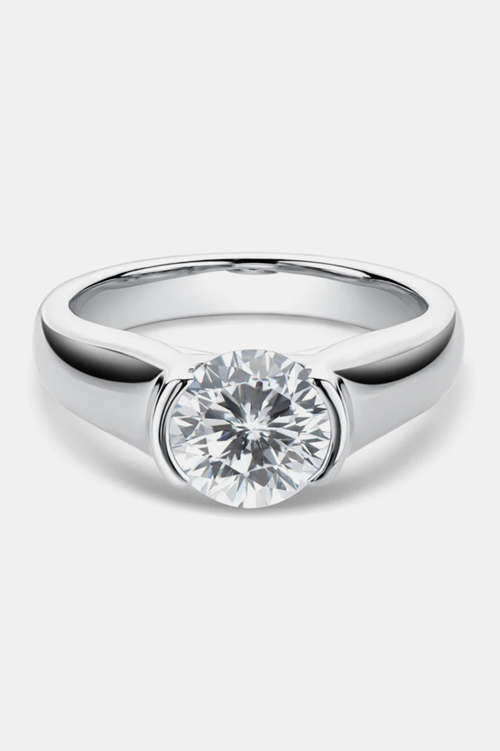 Bague en argent sterling 925 avec moissanite de 1,5 carat