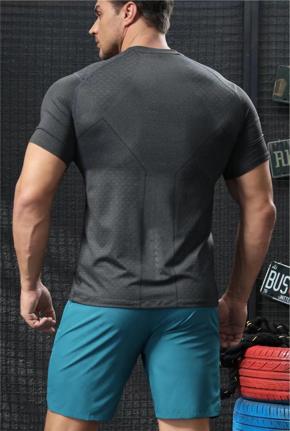 Sports T-shirt Men's Stretch Quick-drying Running Suit Workout Clothes Top