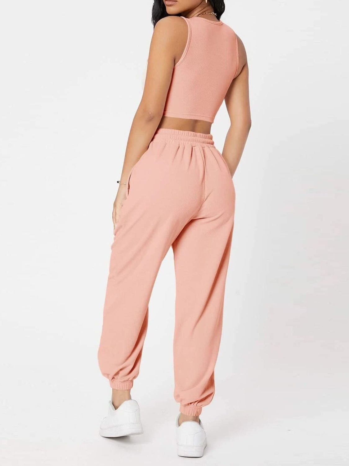Ensemble haut à bretelles larges et pantalon de jogging à cordon de serrage
