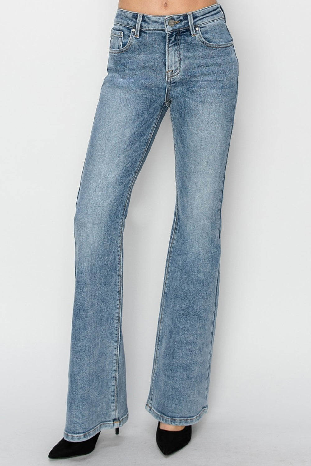 Jean bootcut taille mi-haute RISEN pleine grandeur