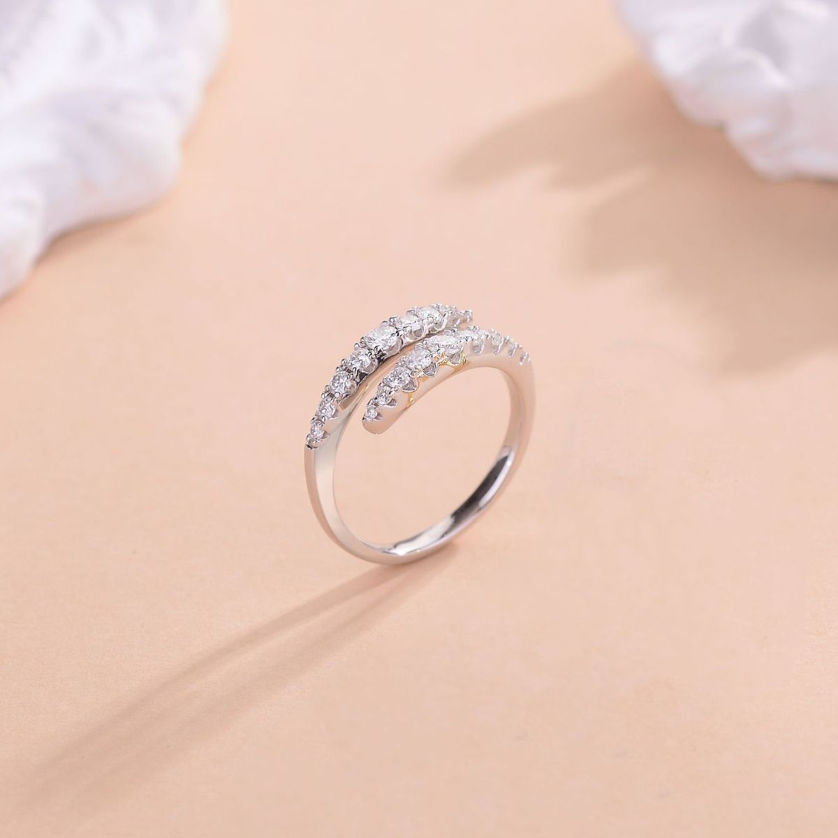 Bague en argent sterling 925 avec moissanite
