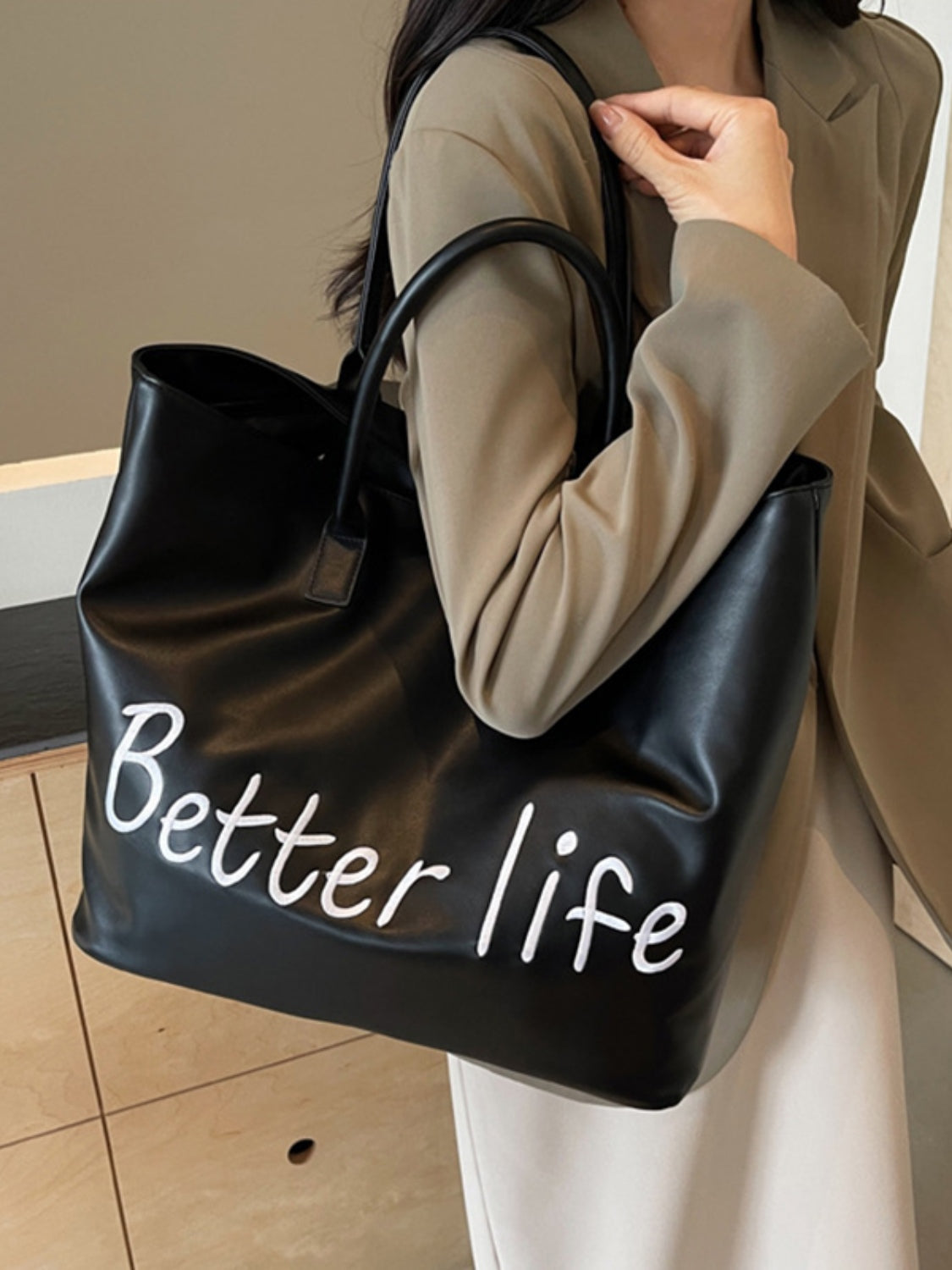 Sac fourre-tout en cuir PU BETTER LIFE