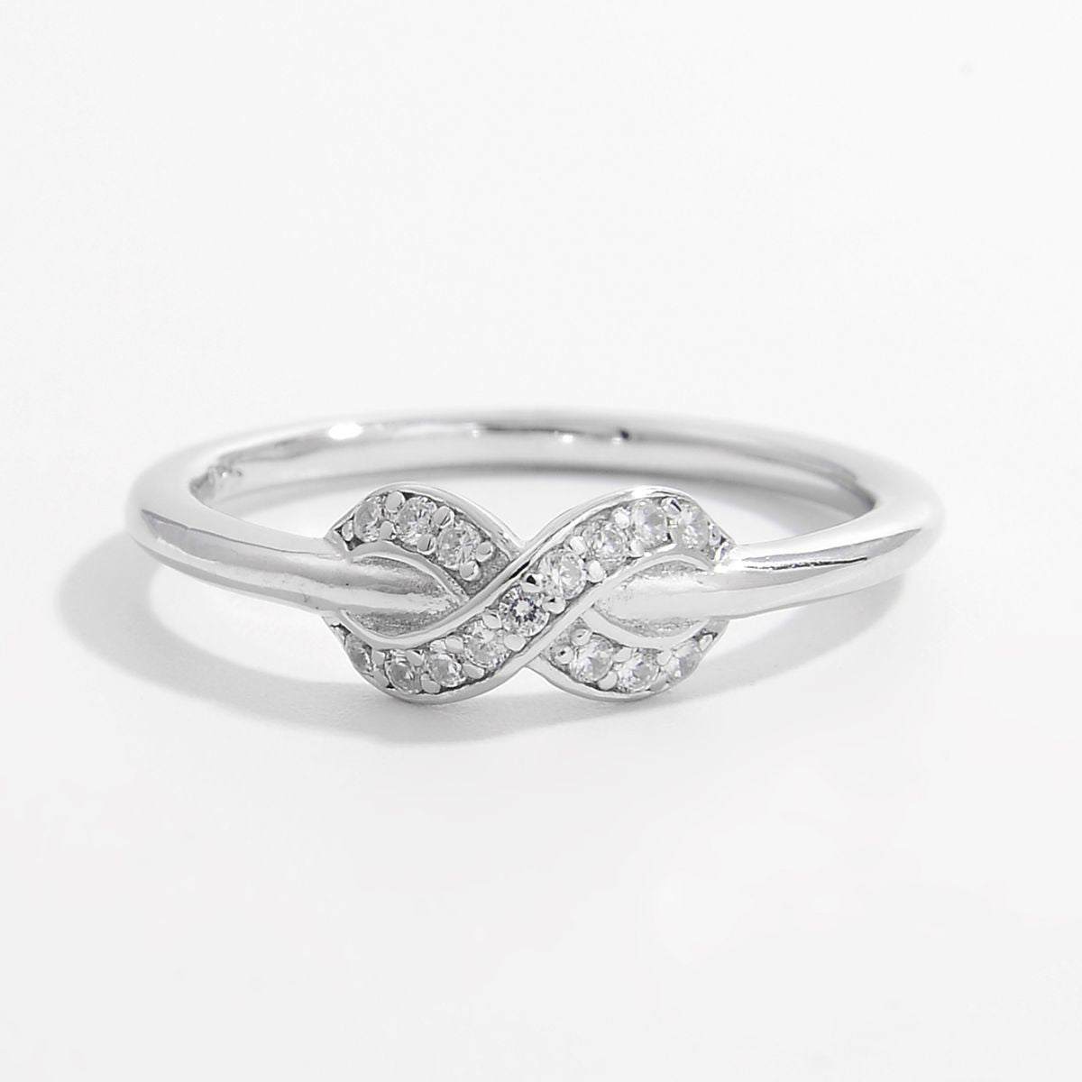 Bague géométrique en argent sterling 925 et zircon