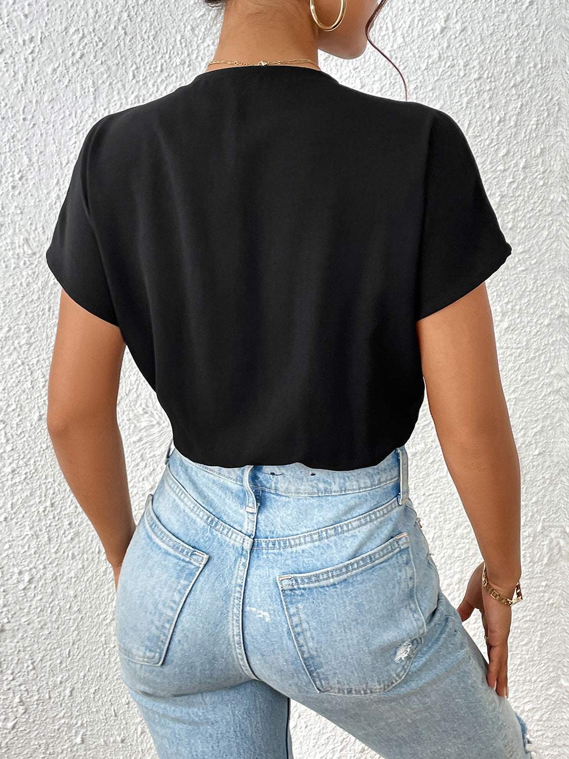 Body froncé à manches courtes et surplis Perfee