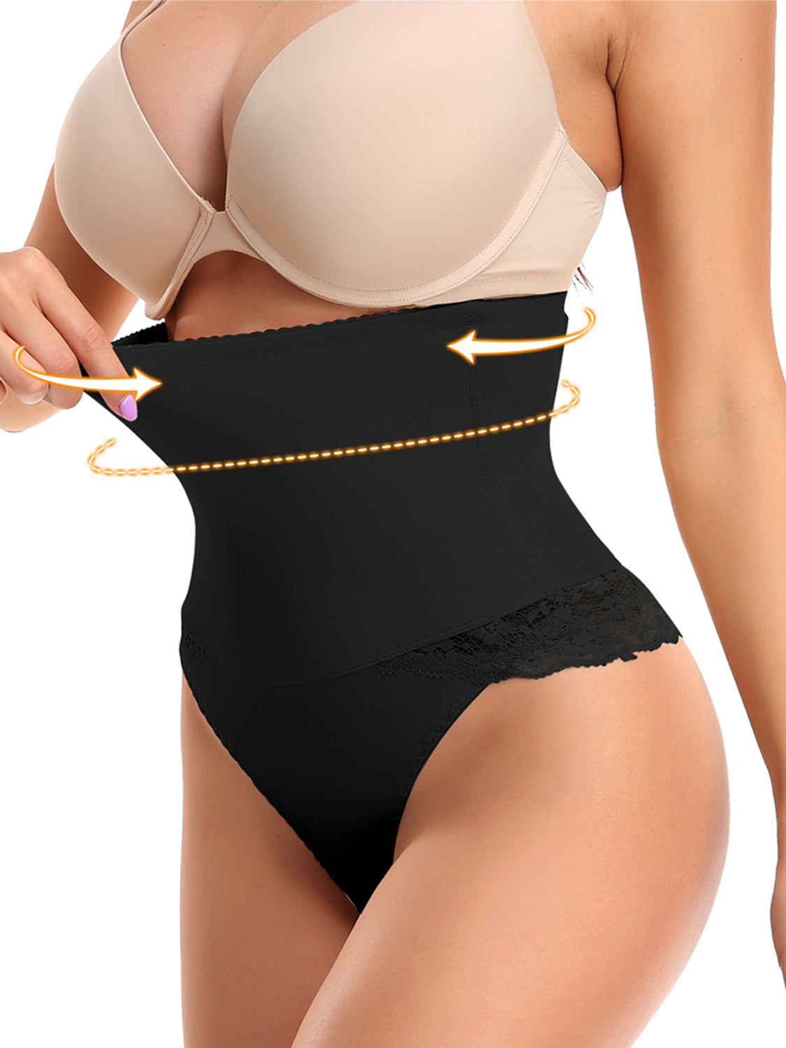 Short gainant avec détails en dentelle pleine grandeur