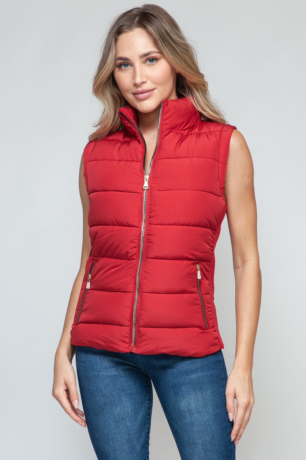 Gilet à col roulé zippé snob avec poches