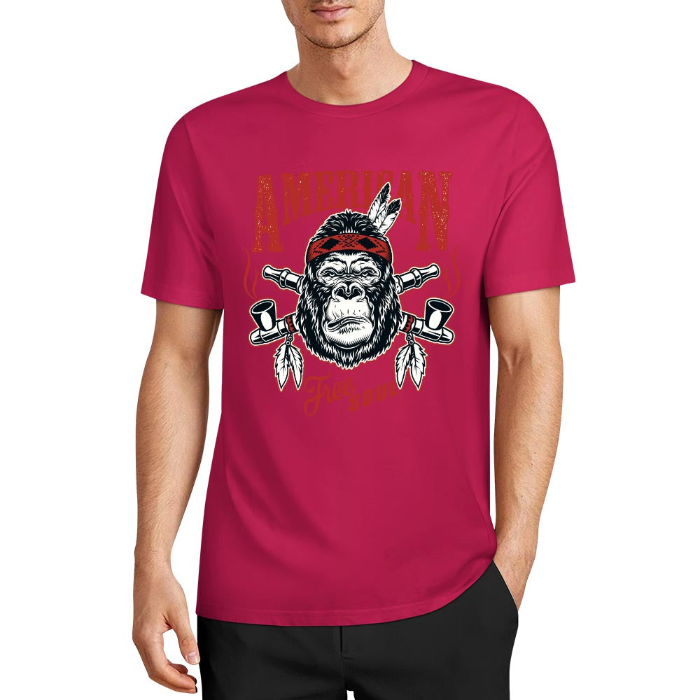 New 2025 Pure cotton short sleeved T-shirt Front print Multiple colors