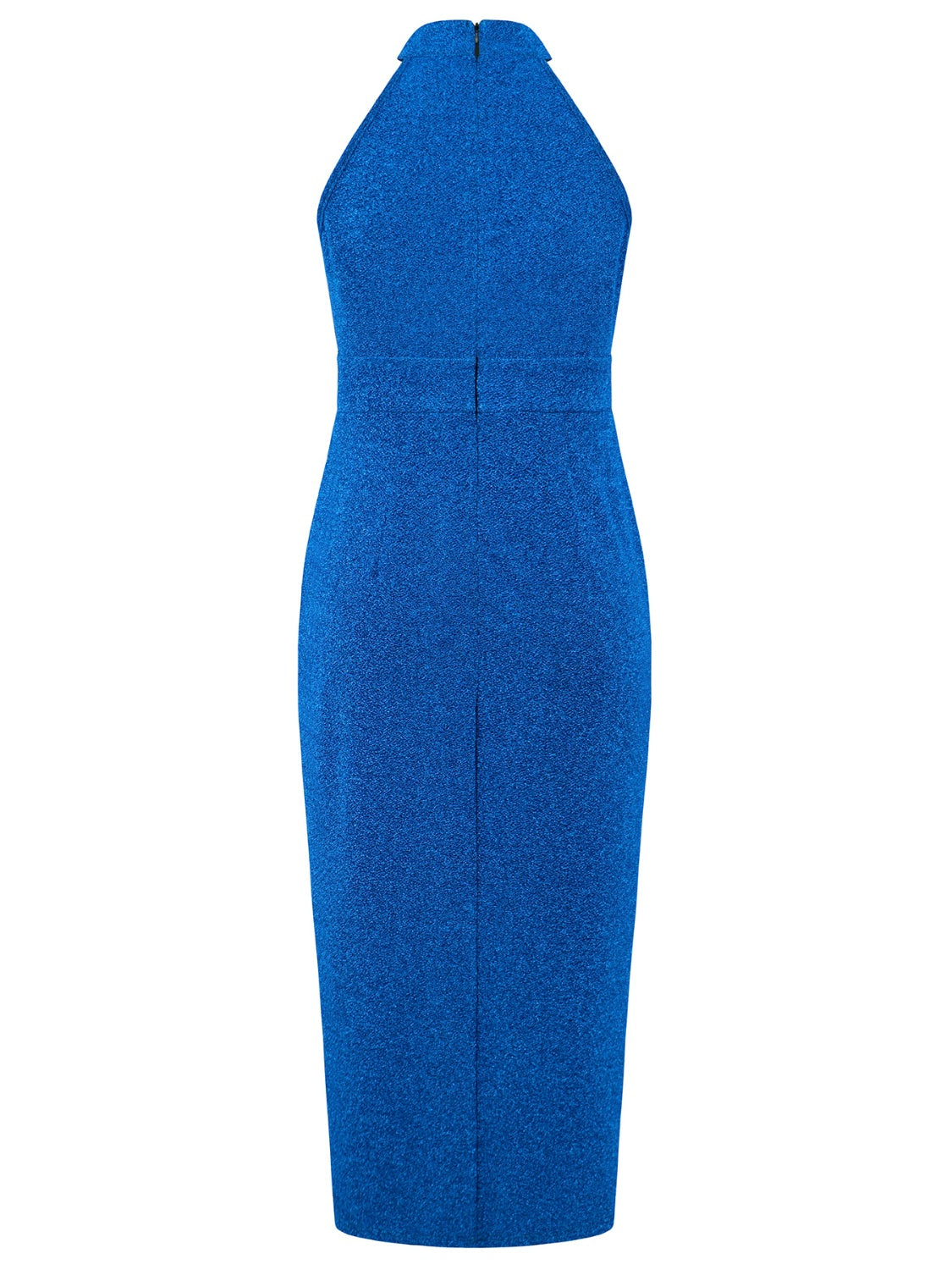 Robe sans manches à col montant et fente froncée