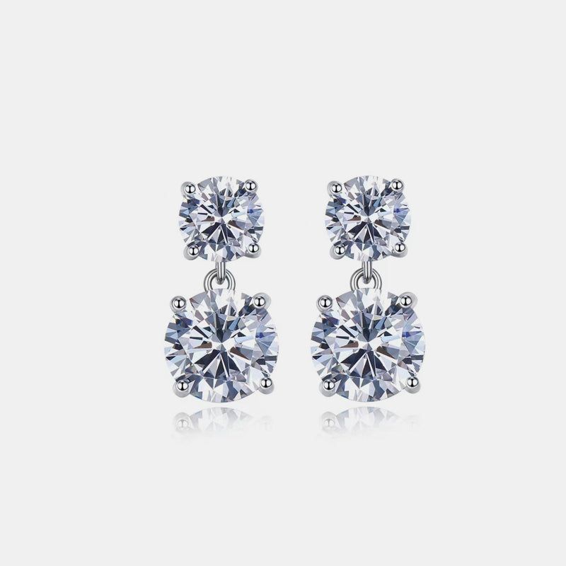 Boucles d'oreilles en argent sterling 925 avec moissanite 10 carats