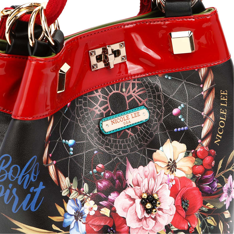 Sac à dos à bandoulière réglable à motif floral Nicole Lee USA