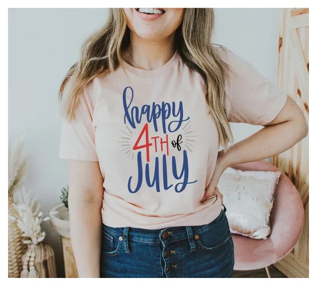 Happy 4th Of July T-shirt, American Flag Shirt, Patriotic Shirt, Gift For Her, American Shirt, Usa Shirt, Memorial Day Shirt