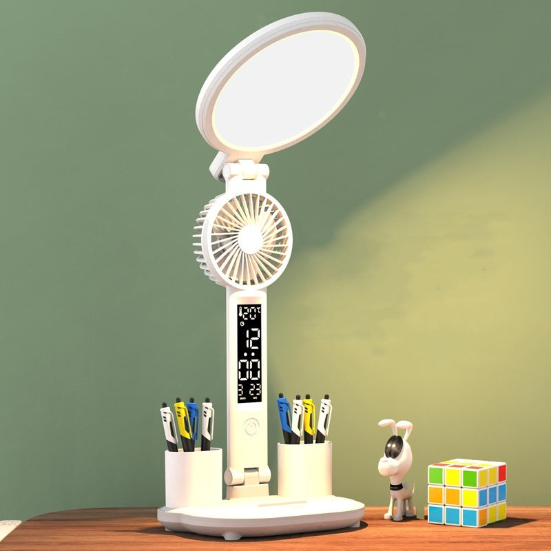 Lampe de table LED rechargeable par USB, intensité variable, ventilateur LED pliable, protection des yeux, veilleuse de lecture