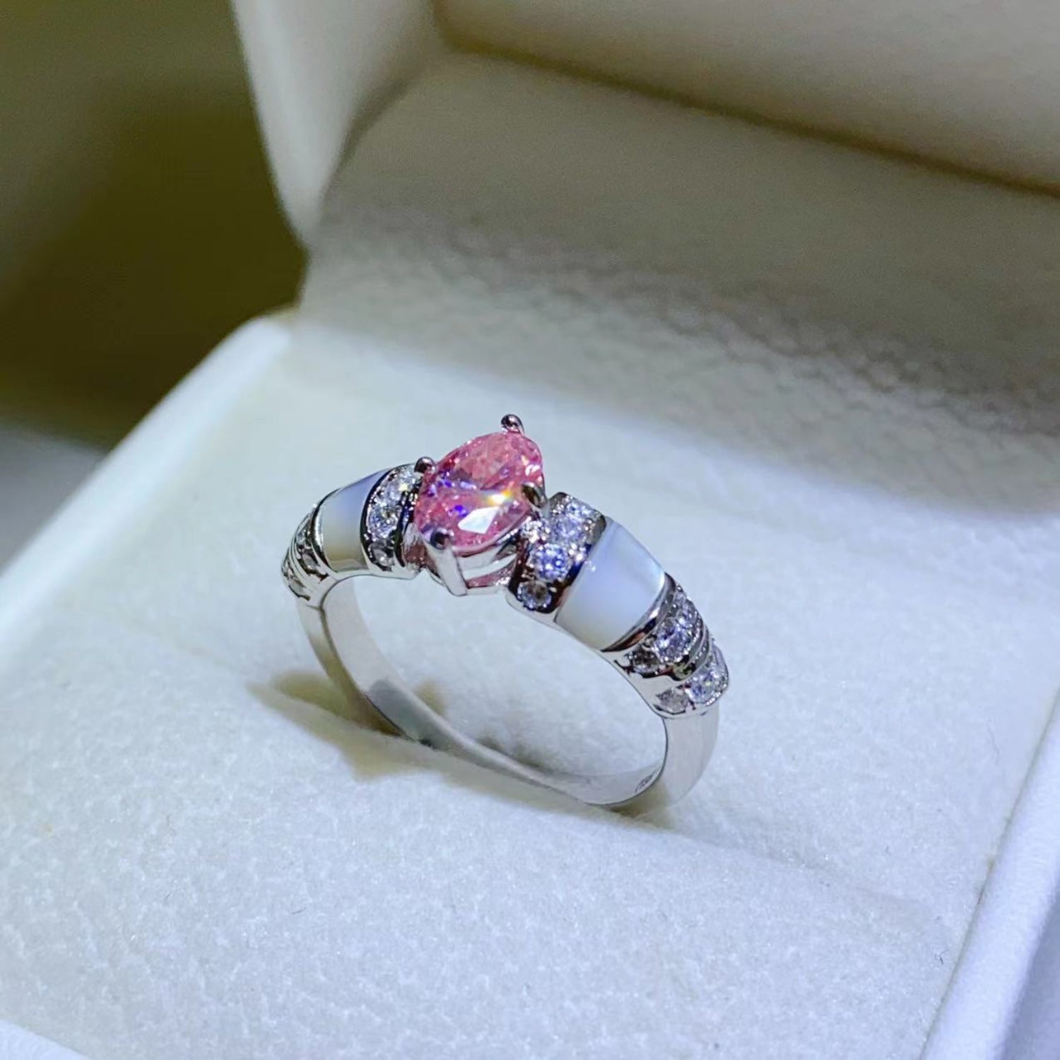 Bague en argent sterling 925 avec moissanite de 1 carat